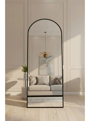 Esenhome DECOR Siyah Çerçeveli Oval Boy Aynası 60x180cm