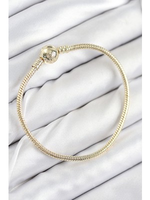 Ayder Timya Pirinç Charm Topcuk Model Gold Renk Kadın Bileklik (Timya/1395) 193883