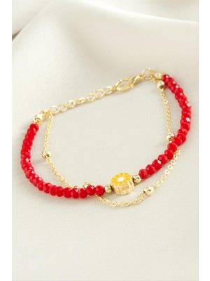 Marsilyan Papatya Zincir Kristal Bileklik