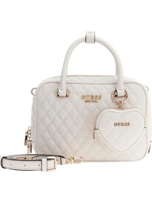 Guess Atabey Kutu Kadın Beyaz El Çantası HWQG9894050-OFF