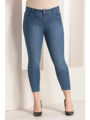 Rmg Kenar Detaylı Kot Pantolon Mavi