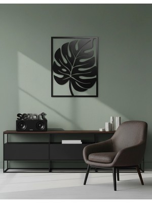 Sezart Tropikal Yaprak Desenli Metal Tablo