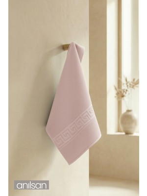Anılsan Pudra Greek El Havlusu - 50x90 Cm, 225 Gr, %100 Pamuk, Spa Ve Otel Havlusu