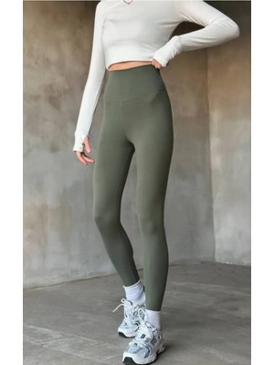 Monabellezza Kadın Toparlayıcı Yüksek Bel Spor Tayt