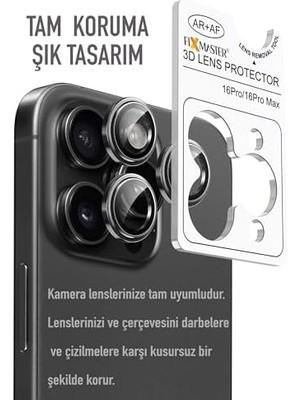 iphone 15 Pro - 15 Pro Max Uyumlu (Natürel Titanyum) Kamera Lens Koruyucu, Kolay Kurulum, Alüminyum Alaşımlı Çerçeve, Darbelere ve Çizilmelere Karşı Yüksek Dayanıklı Temperli Cam