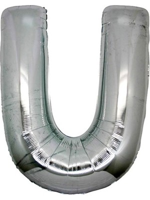 Just Cheap Store U Harf Folyo Balon Gümüş Renk 40 Inç