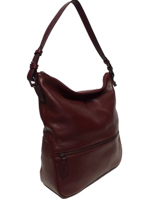 Atelier Terra Marea Ebruli Bordo | Hakiki Deri Kadın Tote Omuz Çantası