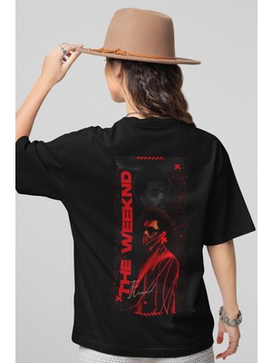 Sevbano The Weeknd Rapper Sırt Baskılı Unisex Oversize Şarkıcı Tişört