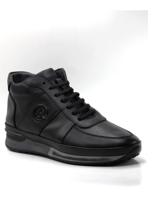 Yeşildaş Erkek %100 Hakiki Deri Içi Kürklü Bağcıklıyandan Fermuarlı Bot Ayakkabı