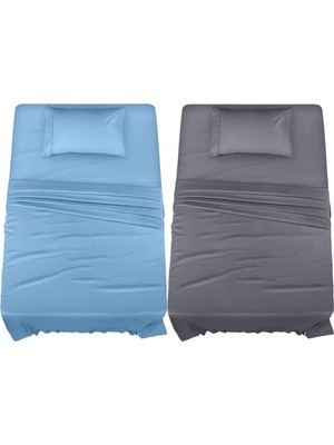 2 Adet Tek Kişilik Çarşaf ve Yastık Kılıfı Seti Nevresim Takımı (Karışık Renk)