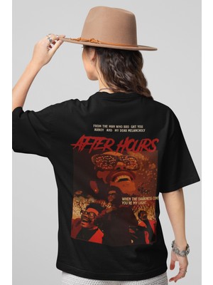 Sevbano The Weeknd After Hours Sırt Baskılı Unisex Oversize Rapper Şarkıcı Tişört