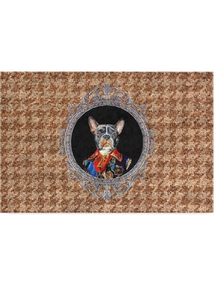 Tasarımlı Dekoratif Kapı Önü Paspas, Dış Mekan/ev Içi/ /mutfak/yatak Odası/giriş Paspasları (Mr Buldog, 45X70)