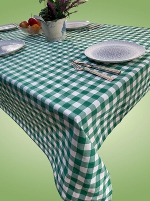 160X170 cm Yeşil Büyük Kare Desen Masa Örtüsü, Sofra Bezi, Piknik Örtüsü