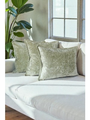 Visionario Kırlent İthal Kadife Kumaş 3'lü Set - Yumuşak Dokulu Dekoratif Özel Tasarım Kırlent Kılıfı - S10