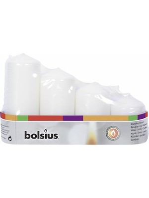 Beyaz Renkte 4'lü Blok Sütun Mum - 48MM x 60/80/100/120MM