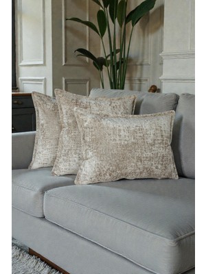 Visionario Kırlent İthal Kadife Kumaş 3'lü Set - Yumuşak Dokulu Dekoratif Özel Tasarım Kırlent Kılıfı - S2