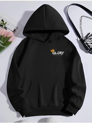 Beruflic Kışlık Üç Iplik Kapşonlu Sweatshirt - Siyah