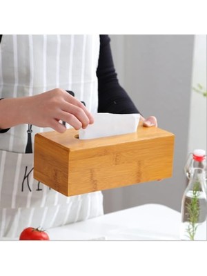 Peçetelik Kolay Kullanım Peçete Kutusu Doldurulabilir Kapaklı Dispanser Peçete Kutusu Ahşap