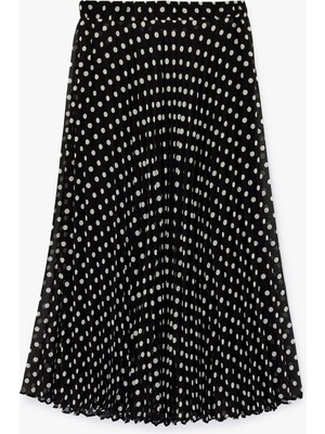 Koton Pileli Puantiyeli Midi Şifon Etek