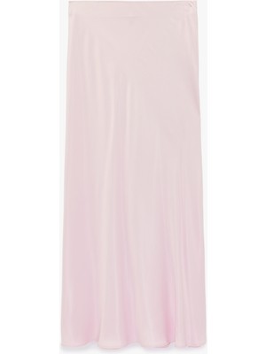 Koton Viskon Balık Kesim Midi Saten Görünümlü Etek