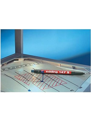 147 S Silgili Permanent Kalem - Asetat Kalemi - Kırmızı - 10 Kalem - 0,3 mm Yuvarlak Uç
