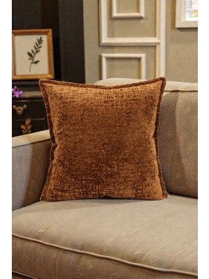Visionario Kırlent Kılıfı - İthal Kadife 45x45 cm Dekoratif Ev Aksesuarı Kiremit