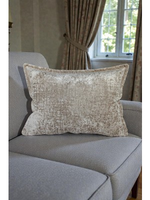 Visionario Kırlent Kılıfı - İthal Kadife 35x50 cm Dekoratif Ev Aksesuarı Bej