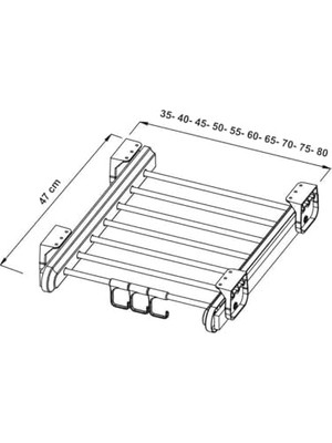 Teleskopik Pantolonluk, Dolap Içi Raylı Pantolon Askısı, Renkli, Alüminyum, Derinlik 47 Cm,genişlik 40 Cm, Modern, Kolay Montaj, Üst Rafa Montaj Olur