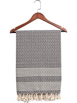 Yaprak Plaj Havlusu Sauna, Yoga, Fitness Için Çok Amaçlı Kullanım. 100X180CM (Koyu Gri)