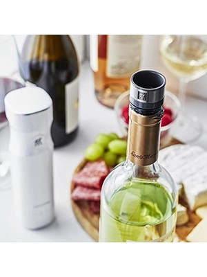 Fresh & Save Vakumlu Şarap Tıpası Seti, 3 Parça, Gri
