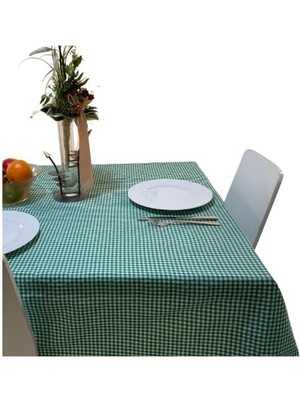160X170 cm Yeşil Küçük Kare Desen Masa Örtüsü, Sofra Bezi, Piknik Örtüsü