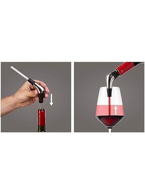 Slow Pourer Şarap Dökücü, Plastik, Paslanmaz Çelik, Gümüş, Siyah, S