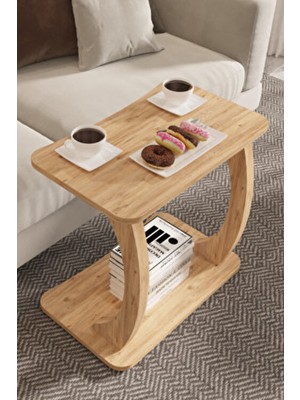 İntergo C Ayaklı Yan Sehpa Modern Tasarımlı Suntalam Malzemeden Kahverengi 1 Parça