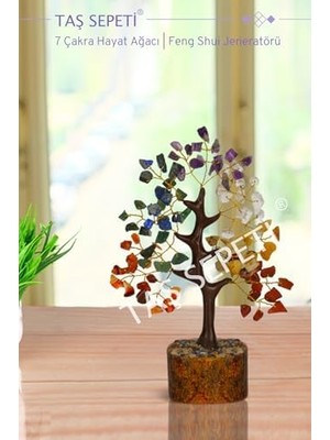 Taş Sepeti 7 Çakra Hayat Ağacı Feng Shui Ağacı Pozitif Enerji Için Kristal Ağaç Enerji Jeneratörü