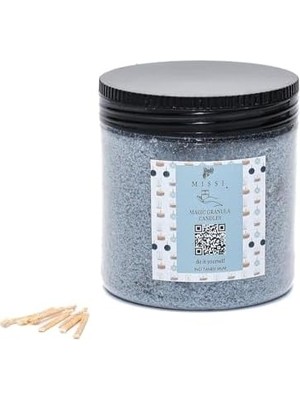 Vanilya Sandal Kokulu Mavi Yaratıcı Inci Tozu Mum (30 Adet Fitil ile BIRLIKTE)-250 gr