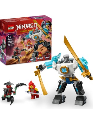 Zane’in Savaş Zırhı Mech’i 71827-6 Yaş ve Üzeri Çocuklar Için 3 Minifigürlü Yaratıcı Oyuncak Yapım Seti, Doğum Günü Hediyesi (92 Parça)
