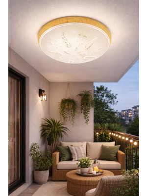 Horoz Ufo 1 Duylu Rüzgar Gülü Kayın Renk Armatür E27 Duy'lu