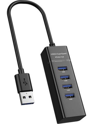 USB 3.0 Hub Çoğaltıcı 4'lü 5gbps Super Speed USB Çoklayıcı 30 cm Kablolu