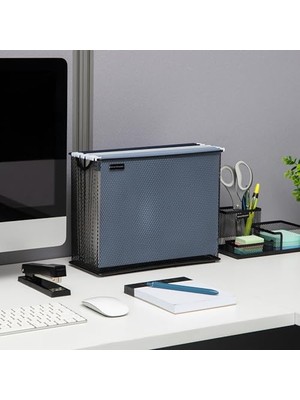 Reader Fileroll-Blk Taşınabilir Tekerlekli Metal File Kutu Dosya Klasör Sepeti Siyah