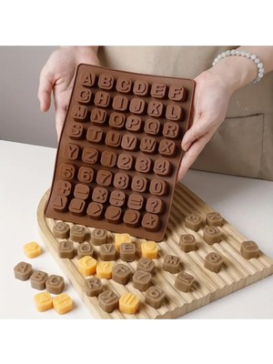 Siliko World Silikon Alfabe & Sayı Çikolata Kalıbı - 3D Harfler ve Semboller Şeker Kalıbı, Jöle Kalıbı 2X2CM, Kırmızı