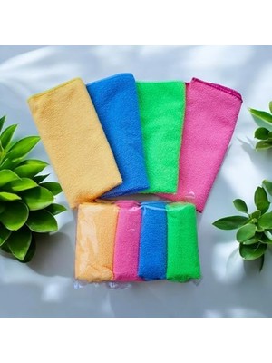 Mikrofiber Temizlik Bezi 4'lü Paket - 40X40 Cm, Yüksek Emici, Tüy ve Hav Bırakmaz, Çabuk Kuruyan, Çok Amaçlı Kullanım Için, Mutfak, Banyo, Araç ve Genel Temizlik Için Uygun, Yıkanabilir