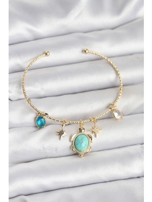 Ayder Timya Caretta Caretta Charmlı Gold Renk Kadın Bileklik (Timya/1395) 194381