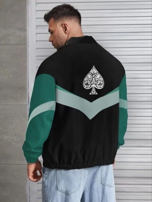 Beruflic Unisex Uzun Kollu Paraşüt Kumaş Rüzgarlik - Siyah