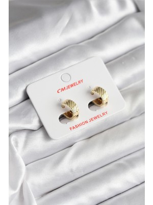 Pazarcan 14K Gold Renk Kaplama cm Kadın Küpe