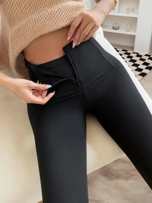 Beruflic Kadın Yüksek Bel Önden Fermuarlı Dalgıç Tayt