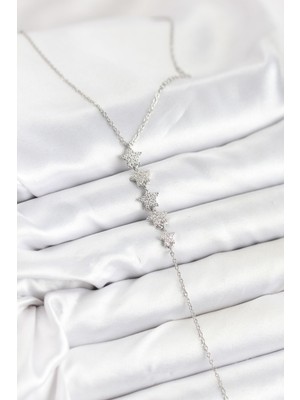 Ayder Timya 316L Çelik Zincir Gümüş Renk Yıldız Model Y Kolye (Timya/1395) 195188