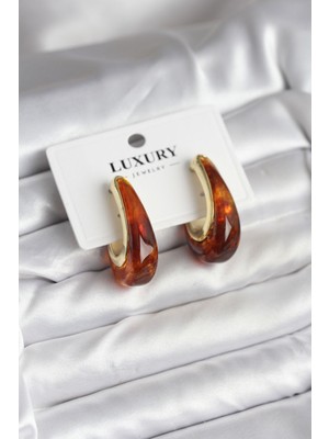 Ayder Timya Pirinç Gold Renk Kahverengi Vintage Kadın Küpe (Timya/1395) 195784