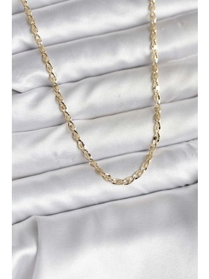 Pazarcan 14K Gold Renk Kaplama Ezme Plaka Model cm Kadın Kolye