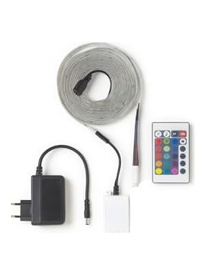 5 Metre Rgb LED Şerit Işık Seti – Uzaktan Kumandalı, Adaptör ve Kontrol Ünitesi Dahil, Renk Değiştiren Esnek Işık Bandı, Tv, Masa, Oda Dekorasyonu Için