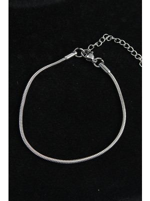 Ayder Timya 316L Çelik Oval İtalyan Model Gümüş Renk Erkek Bileklik (Timya/1395) 195253